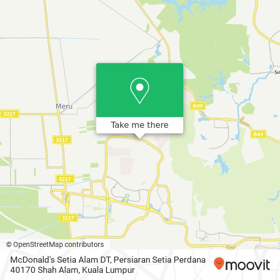 McDonald's Setia Alam DT, Persiaran Setia Perdana 40170 Shah Alam map