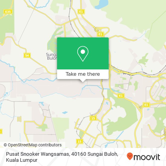 Peta Pusat Snooker Wangsamas, 40160 Sungai Buloh