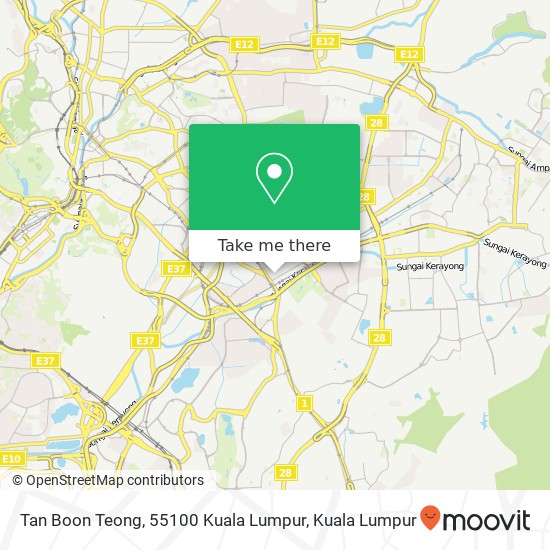 Peta Tan Boon Teong, 55100 Kuala Lumpur