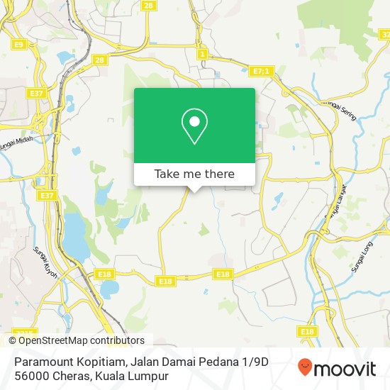 Paramount Kopitiam, Jalan Damai Pedana 1 / 9D 56000 Cheras map