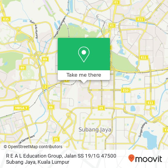 R E A L Education Group, Jalan SS 19 / 1G 47500 Subang Jaya map