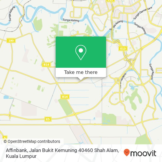 Peta Affinbank, Jalan Bukit Kemuning 40460 Shah Alam