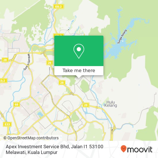Peta Apex Investment Service Bhd, Jalan I1 53100 Melawati