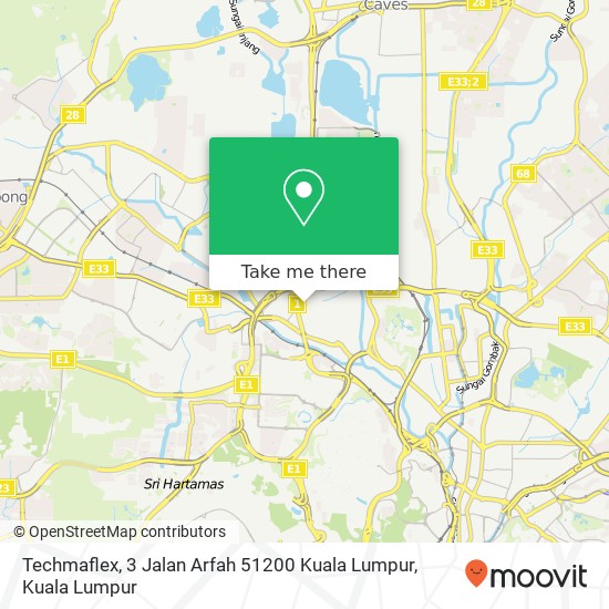 Peta Techmaflex, 3 Jalan Arfah 51200 Kuala Lumpur