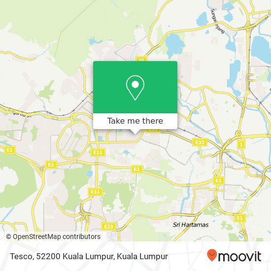 Tesco, 52200 Kuala Lumpur map