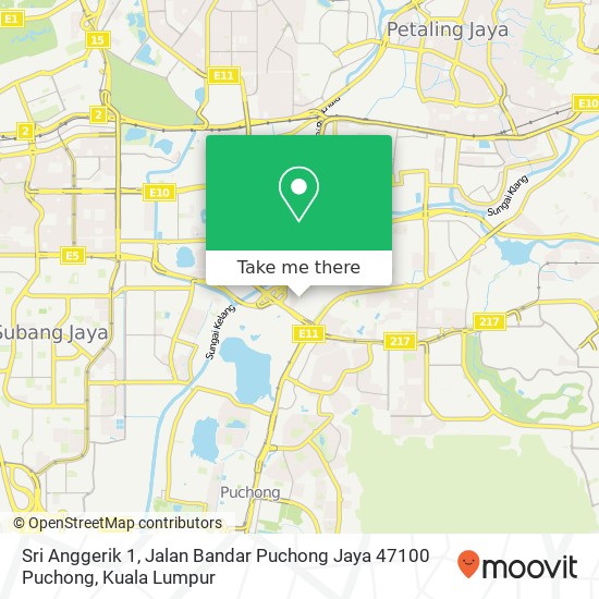 Sri Anggerik 1, Jalan Bandar Puchong Jaya 47100 Puchong map