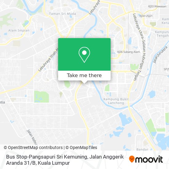 Peta Bus Stop-Pangsapuri Sri Kemuning, Jalan Anggerik Aranda 31 / B