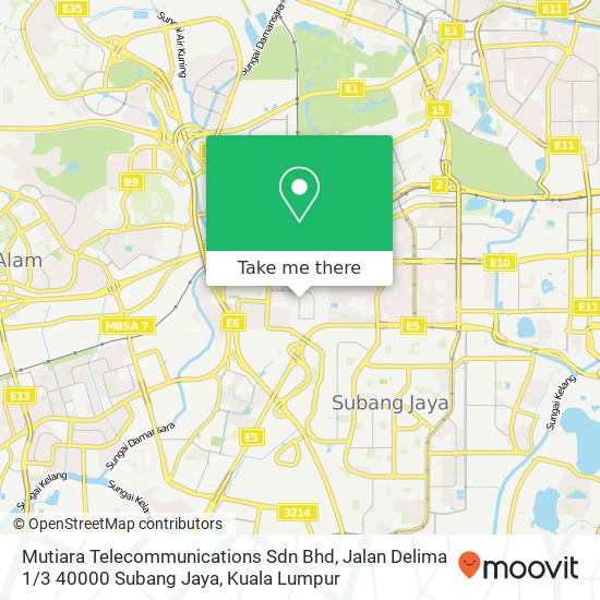 Mutiara Telecommunications Sdn Bhd, Jalan Delima 1 / 3 40000 Subang Jaya map