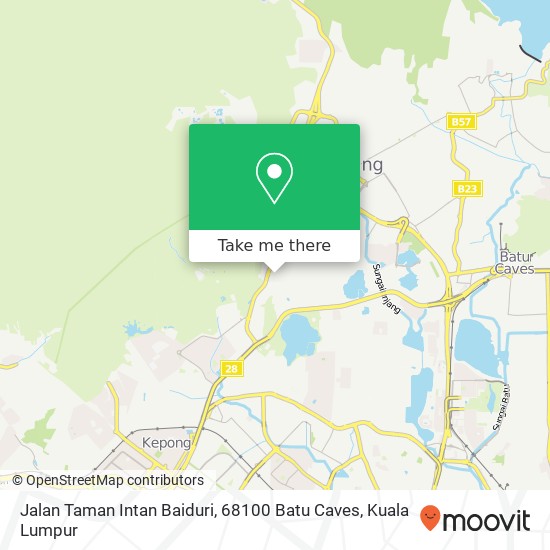 Peta Jalan Taman Intan Baiduri, 68100 Batu Caves