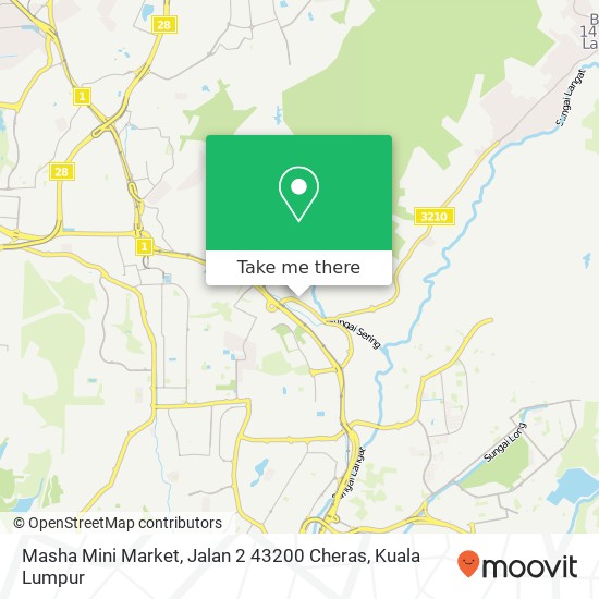 Peta Masha Mini Market, Jalan 2 43200 Cheras