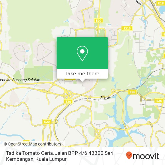 Tadika Tomato Ceria, Jalan BPP 4 / 6 43300 Seri Kembangan map