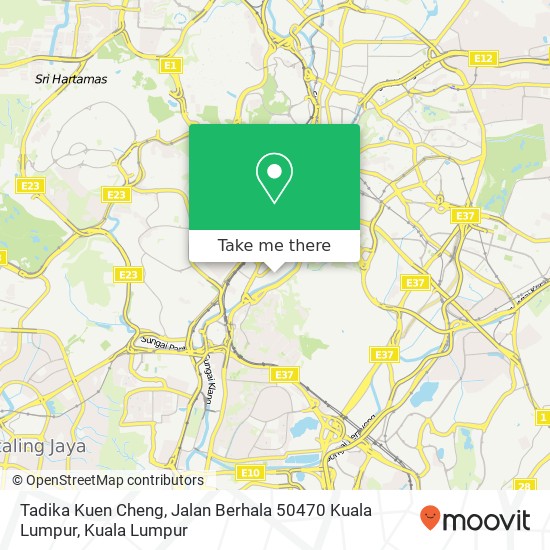 Peta Tadika Kuen Cheng, Jalan Berhala 50470 Kuala Lumpur