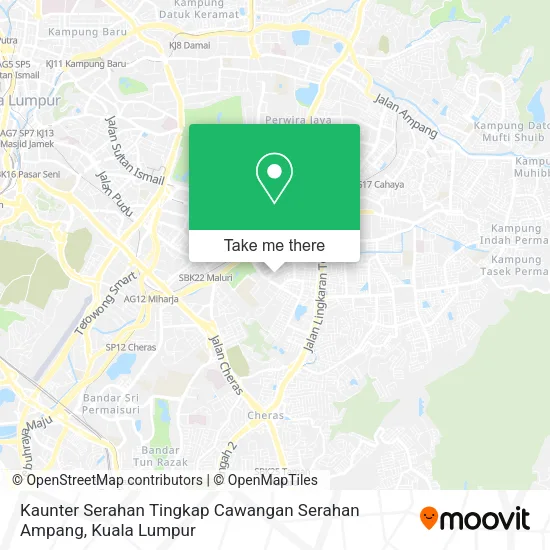 Kaunter Serahan Tingkap Cawangan Serahan Ampang map