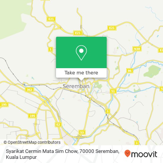 Syarikat Cermin Mata Sim Chow, 70000 Seremban map