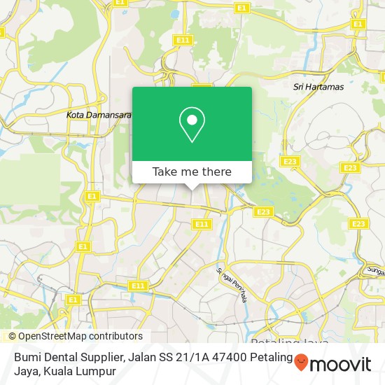 Bumi Dental Supplier, Jalan SS 21 / 1A 47400 Petaling Jaya map