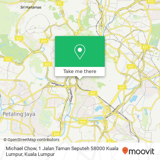 Peta Michael Chow, 1 Jalan Taman Seputeh 58000 Kuala Lumpur
