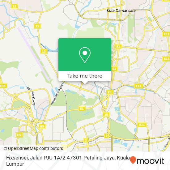 Peta Fixsensei, Jalan PJU 1A / 2 47301 Petaling Jaya