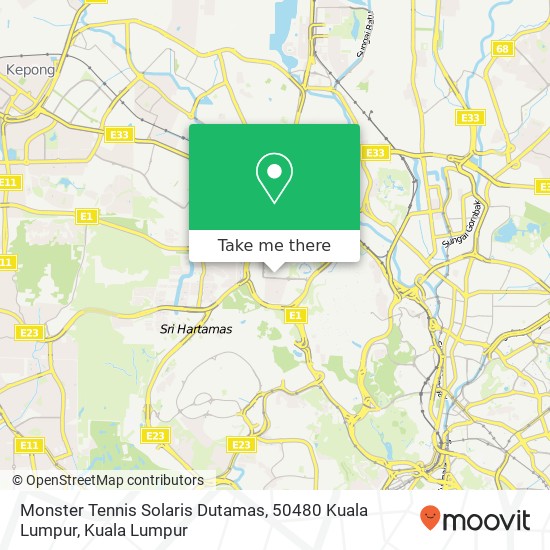 Monster Tennis Solaris Dutamas, 50480 Kuala Lumpur map