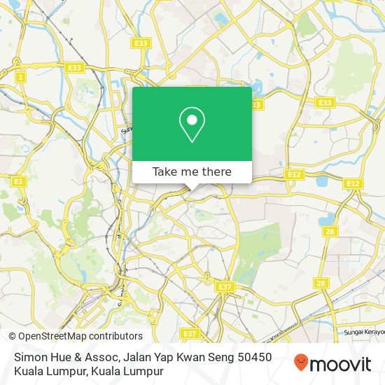 Simon Hue & Assoc, Jalan Yap Kwan Seng 50450 Kuala Lumpur map