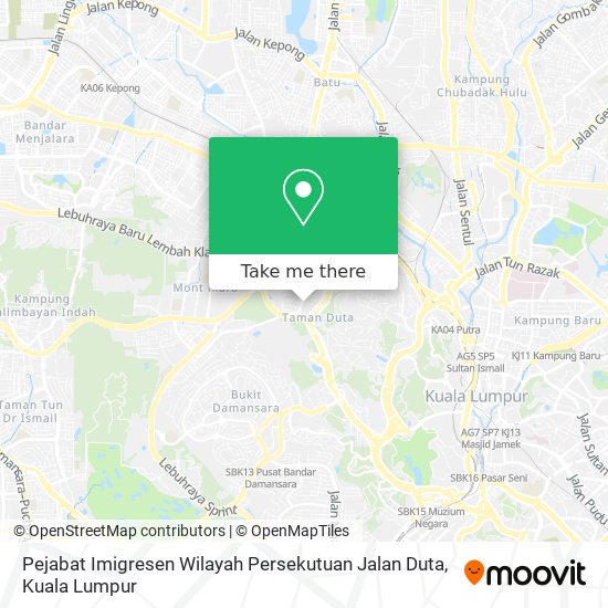 Cara Ke Pejabat Imigresen Wilayah Persekutuan Jalan Duta Di Kuala Lumpur Menggunakan Bis Mrt Lrt Atau Kereta Moovit