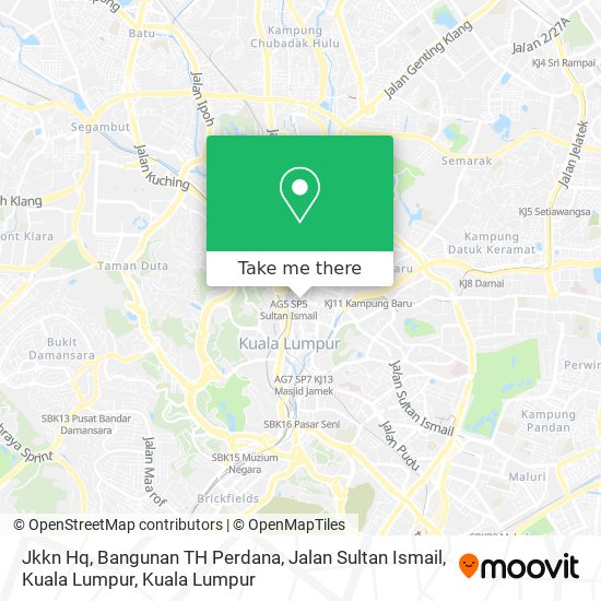 Peta Jkkn Hq, Bangunan TH Perdana, Jalan Sultan Ismail, Kuala Lumpur
