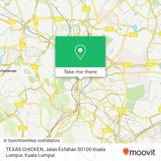 TEXAS CHICKEN, Jalan Esfahan 50100 Kuala Lumpur map