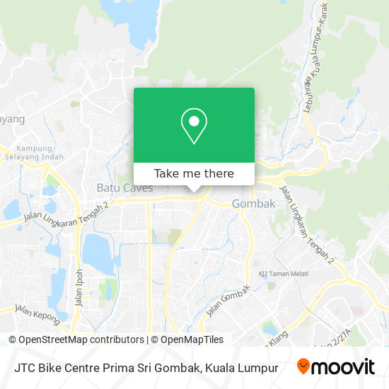 Peta JTC Bike Centre Prima Sri Gombak