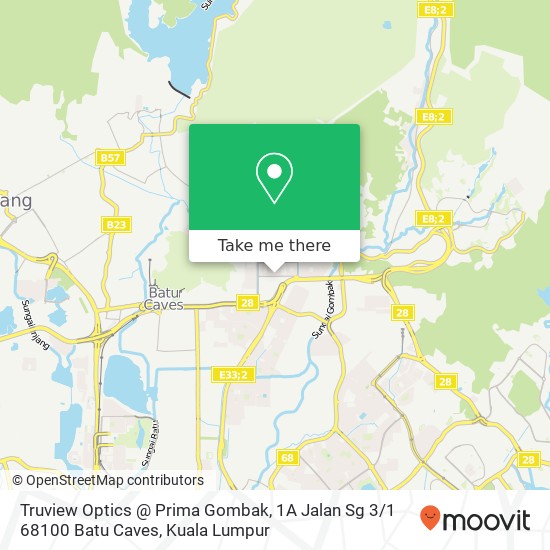 Peta Truview Optics @ Prima Gombak, 1A Jalan Sg 3 / 1 68100 Batu Caves