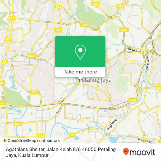 Peta Agathians Shelter, Jalan Kelah 8 / 6 46050 Petaling Jaya