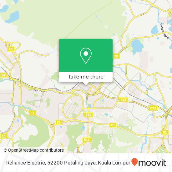Peta Reliance Electric, 52200 Petaling Jaya