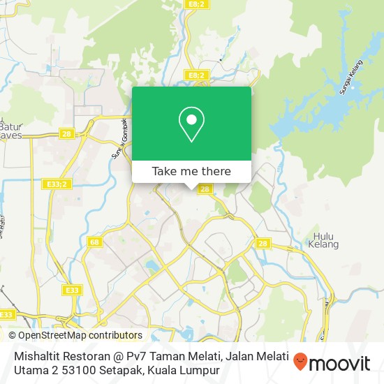Mishaltit Restoran @ Pv7 Taman Melati, Jalan Melati Utama 2 53100 Setapak map
