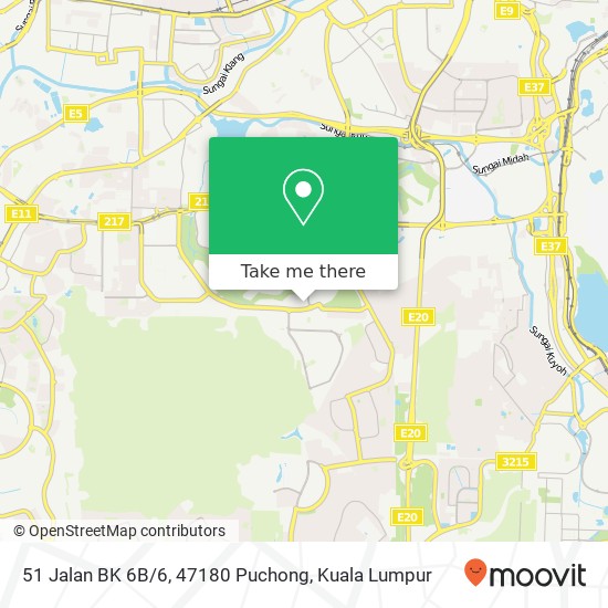 Peta 51 Jalan BK 6B / 6, 47180 Puchong