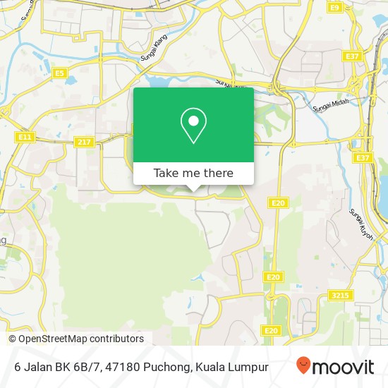 Peta 6 Jalan BK 6B/7, 47180 Puchong