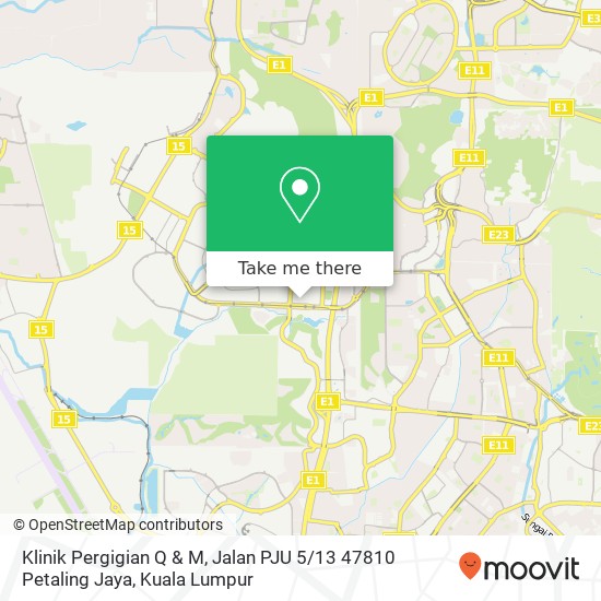 Peta Klinik Pergigian Q & M, Jalan PJU 5 / 13 47810 Petaling Jaya