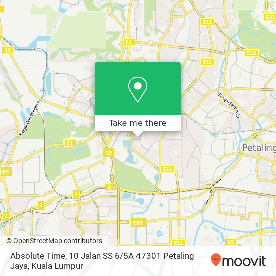 Peta Absolute Time, 10 Jalan SS 6 / 5A 47301 Petaling Jaya