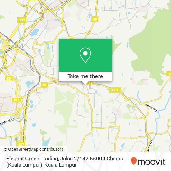 Peta Elegant Green Trading, Jalan 2 / 142 56000 Cheras (Kuala Lumpur)