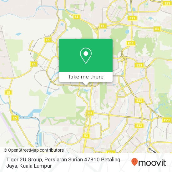 Peta Tiger 2U Group, Persiaran Surian 47810 Petaling Jaya