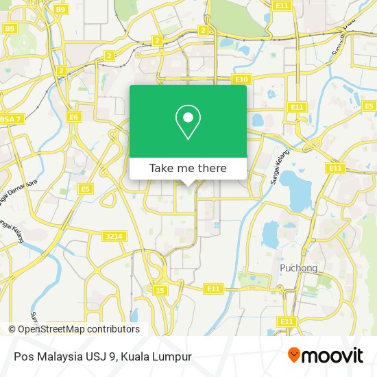 Pos Malaysia USJ 9 map