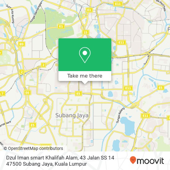 Peta Dzul Iman smart Khalifah Alam, 43 Jalan SS 14 47500 Subang Jaya