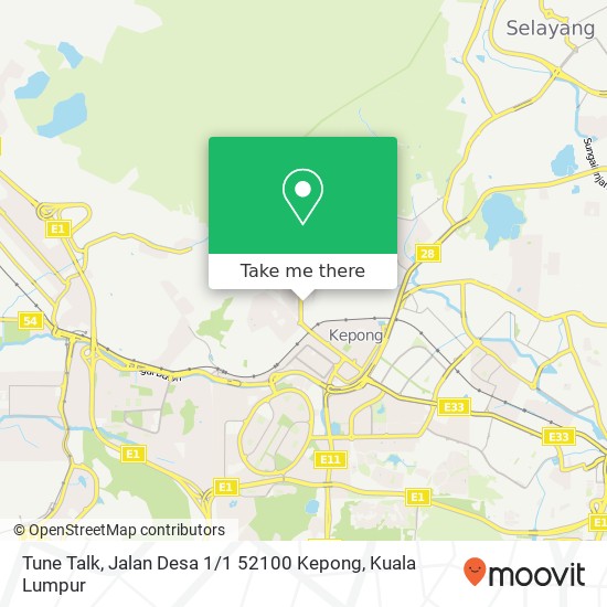 Tune Talk, Jalan Desa 1 / 1 52100 Kepong map