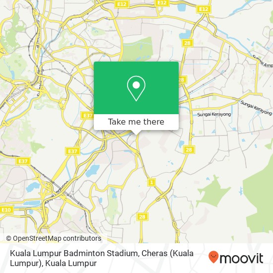 Kuala Lumpur Badminton Stadium, Cheras map