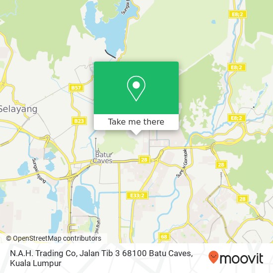 Peta N.A.H. Trading Co, Jalan Tib 3 68100 Batu Caves