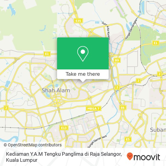 Kediaman Y.A.M Tengku Panglima di Raja Selangor map