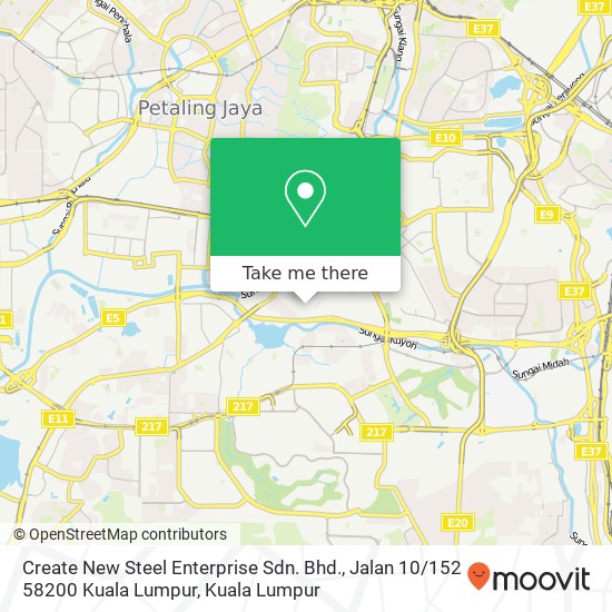 Peta Create New Steel Enterprise Sdn. Bhd., Jalan 10 / 152 58200 Kuala Lumpur