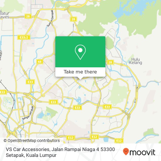 VS Car Accessories, Jalan Rampai Niaga 4 53300 Setapak map