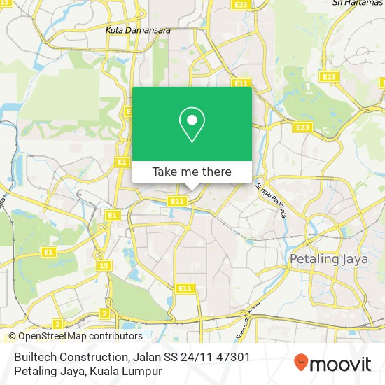 Builtech Construction, Jalan SS 24 / 11 47301 Petaling Jaya map