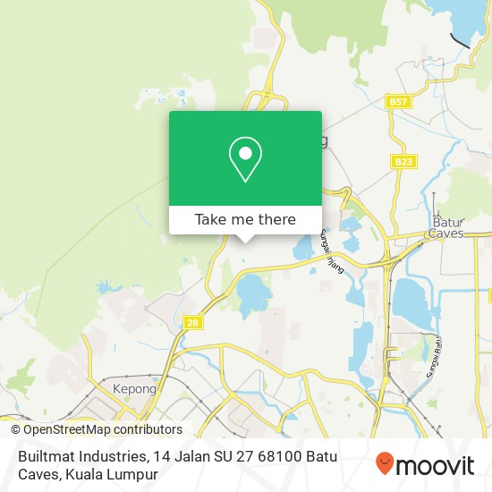 Peta Builtmat Industries, 14 Jalan SU 27 68100 Batu Caves