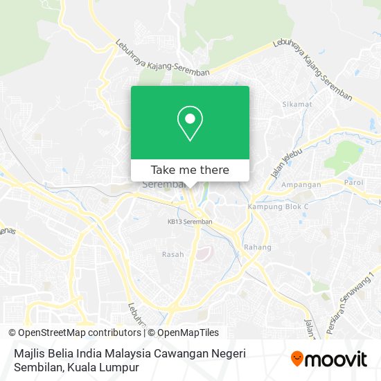 Peta Majlis Belia India Malaysia Cawangan Negeri Sembilan