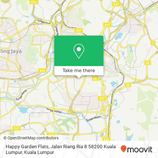 Peta Happy Garden Flats, Jalan Riang Ria 8 58200 Kuala Lumpur