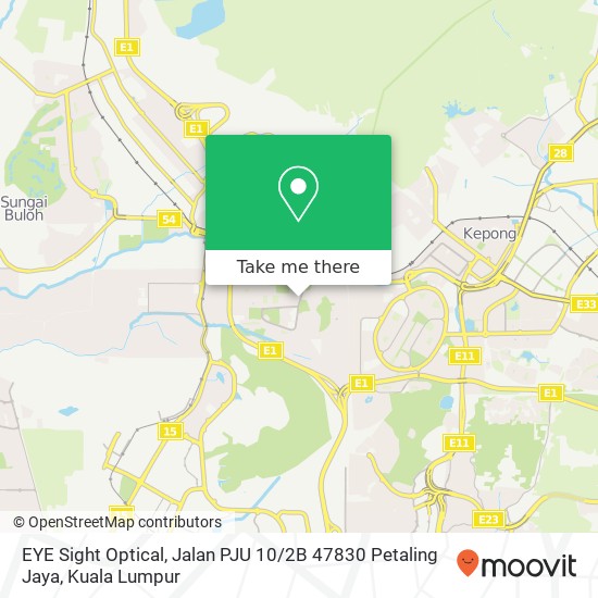 EYE Sight Optical, Jalan PJU 10 / 2B 47830 Petaling Jaya map